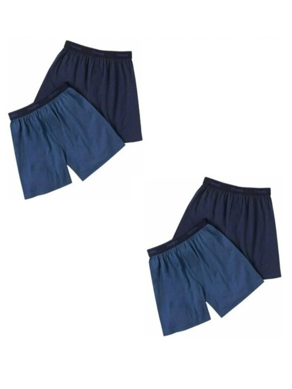 NEW Hanes 2 Packs Knit Woven Jersey Classics Boxer Shorts 4 Pair Boys S 6 8 NWT